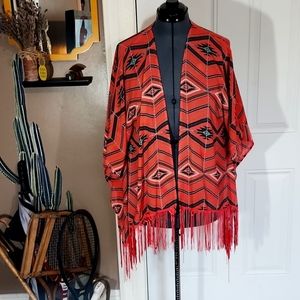 Aztec Southwest Fringe Beach Coverup
